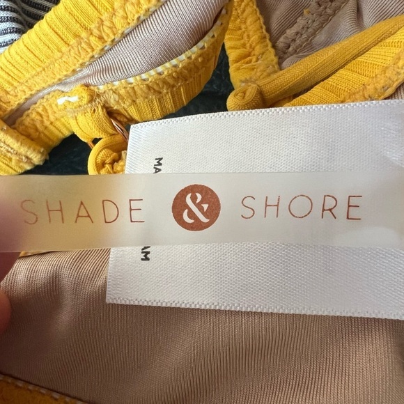 Shade & Shore swim wear summer bikini top yellow small tie front - Picture 9 of 9